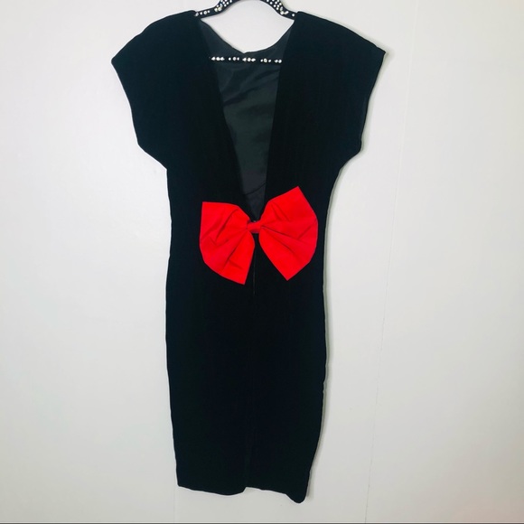 Ann Taylor Dresses & Skirts - VTG Ann Taylor Velvet Big Bow Back Midi Dress